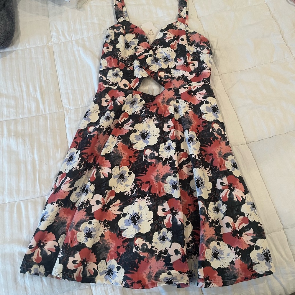 Floral Cutout Dress
